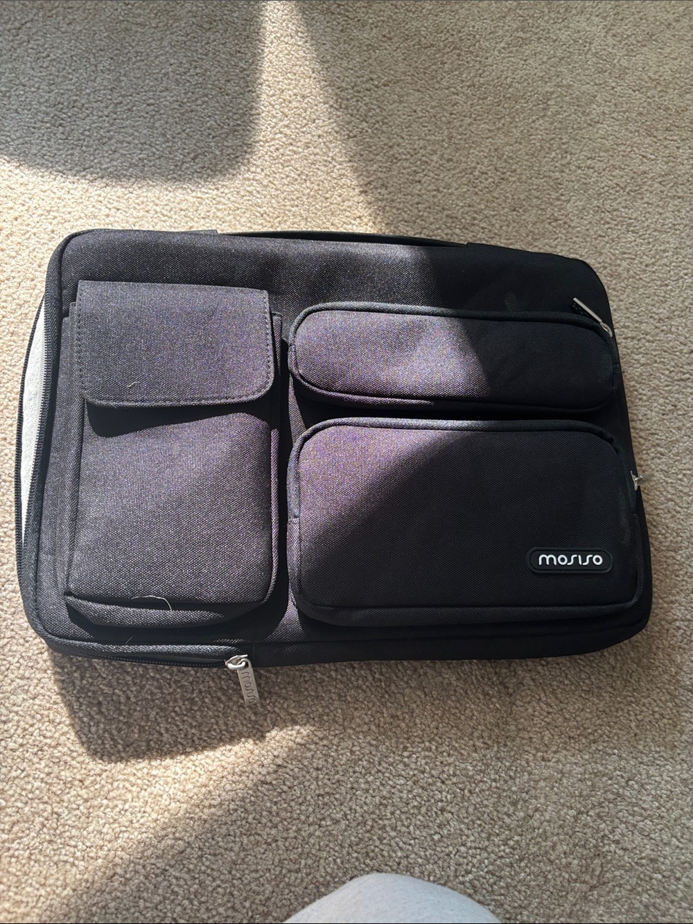 Mosiso Black Compact Laptop Sleeve with Front Pocket